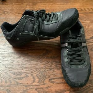 Diesel Korbin II black leather suede sneaker shoes